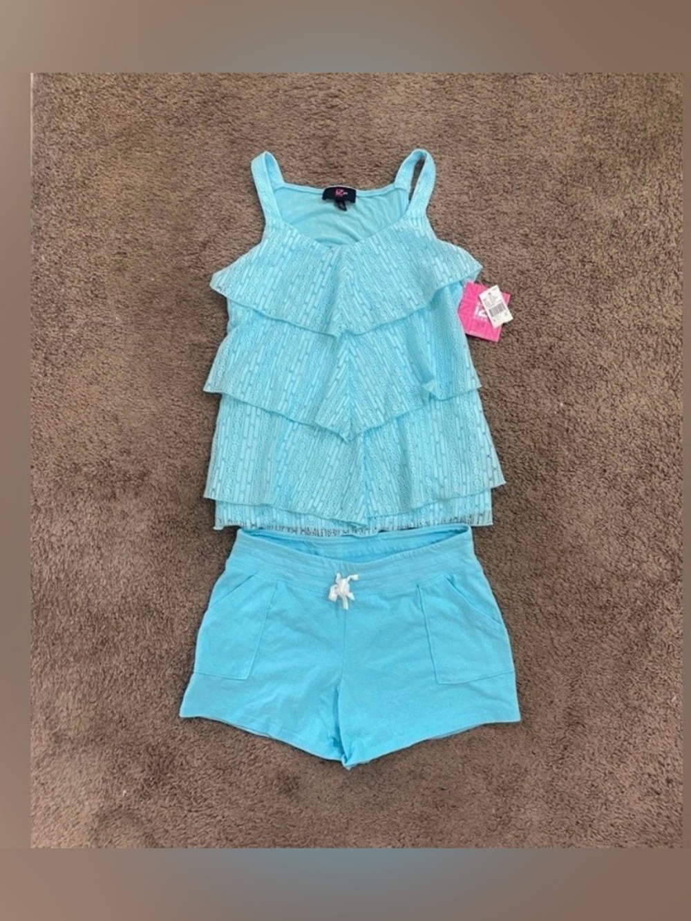 Girls IZ Byer/SO Teal Tank Outfit size 16